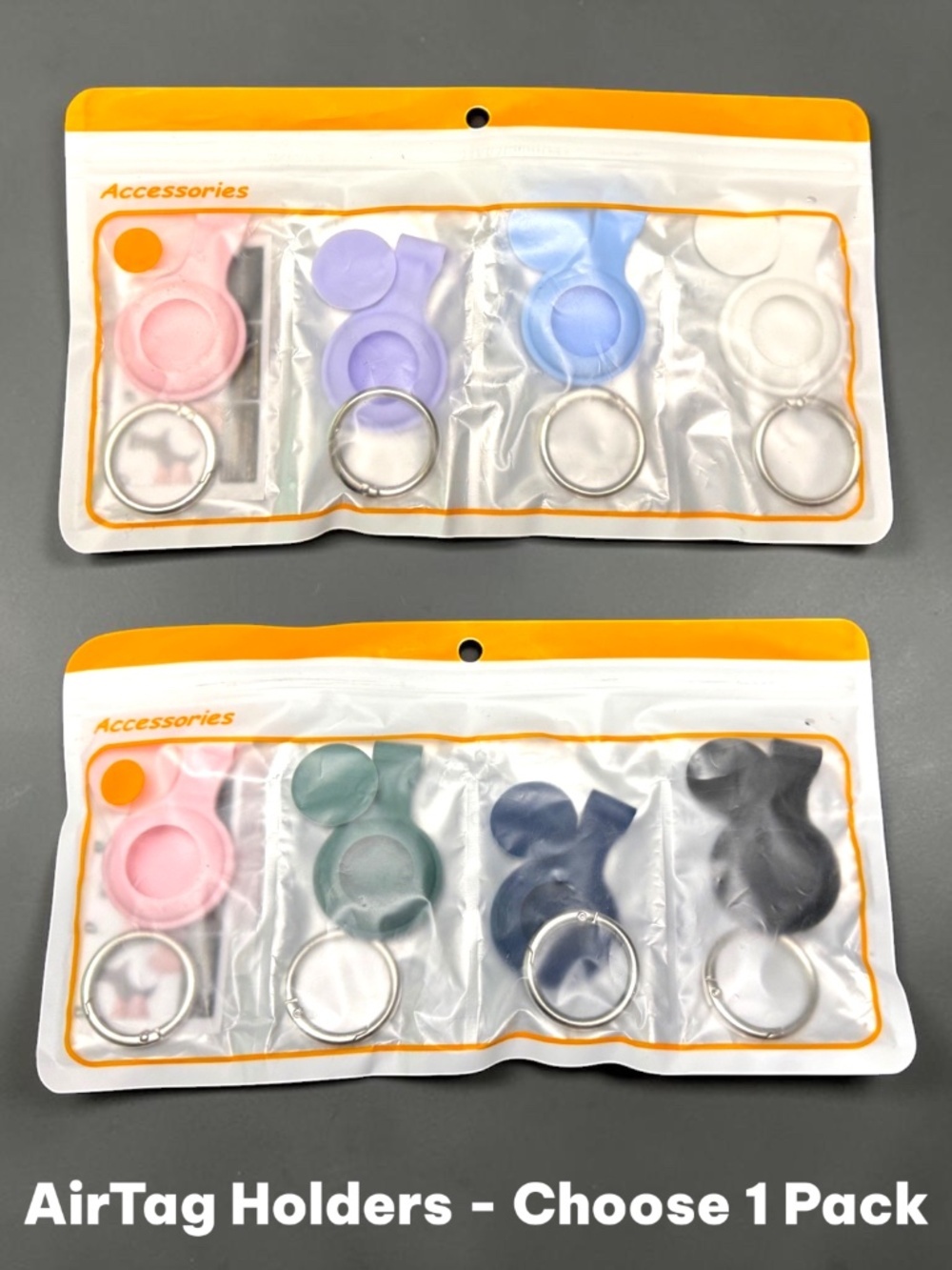 New 4 Pack Waterproof AirTag Holder Keychain Cases